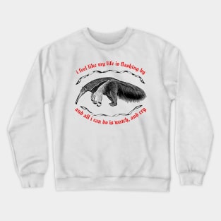 I Feel Like My Life Is Flashing By ∆ Nihilist Anteater Design Crewneck Sweatshirt